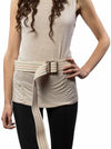 Premium Patient Transfer/Walking Gait Belt with Metal Buckle - Beige
