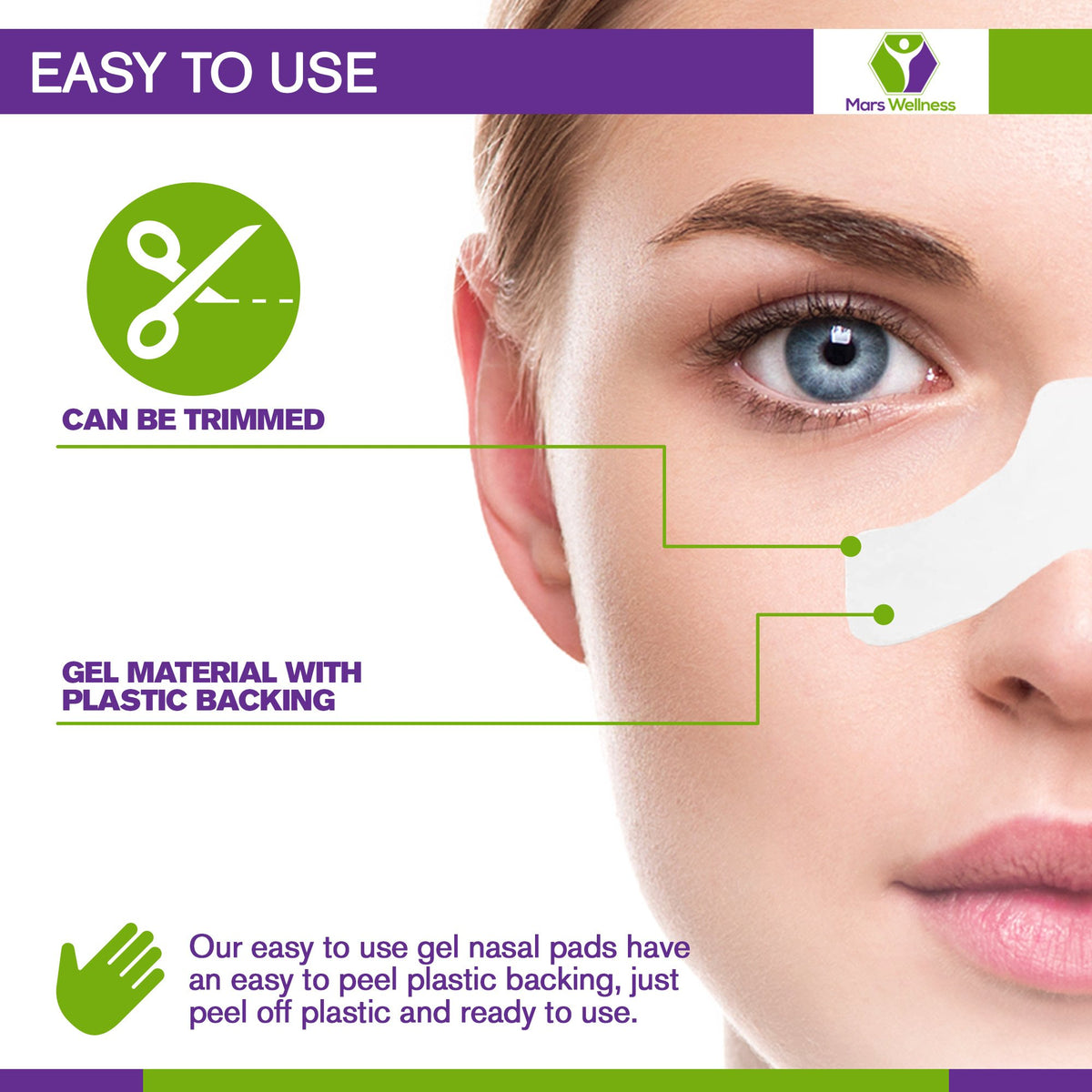 Mars Wellness CPAP Mask Gel Nasal Pad Strips - Sleep Apnea Gel Pads to Avoid Irritation - Comfort Pad Can Be Trimmed