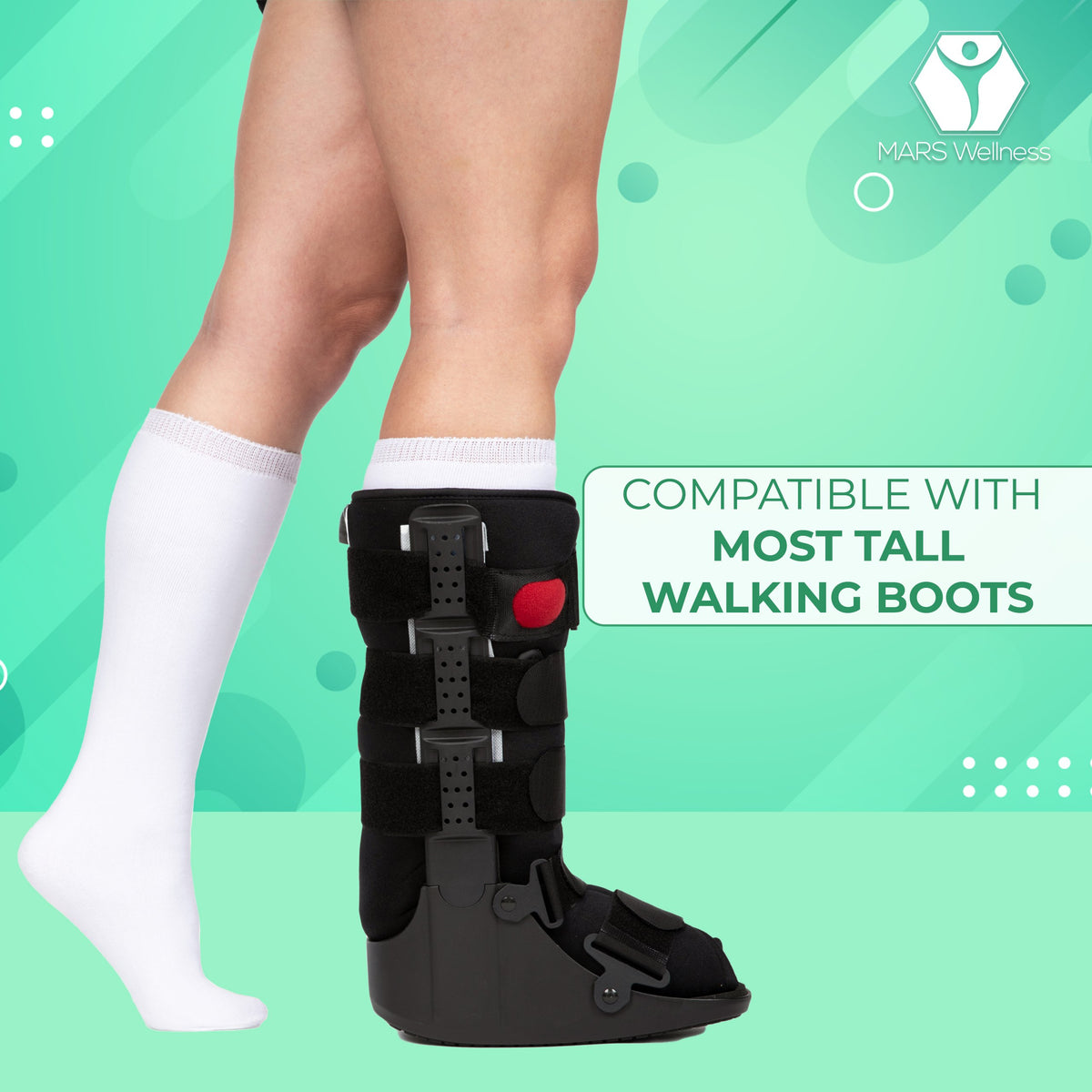 Walking Boot Sock Liner - High Top Tall Cam Walker Boot - 19 Inch Sock