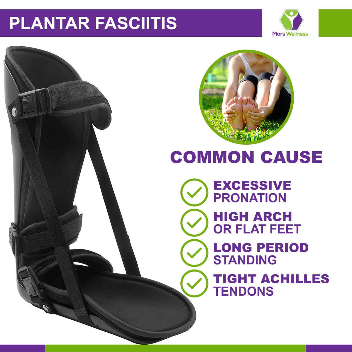 Mars Wellness Plantar Fasciitis Posterior Night Splint