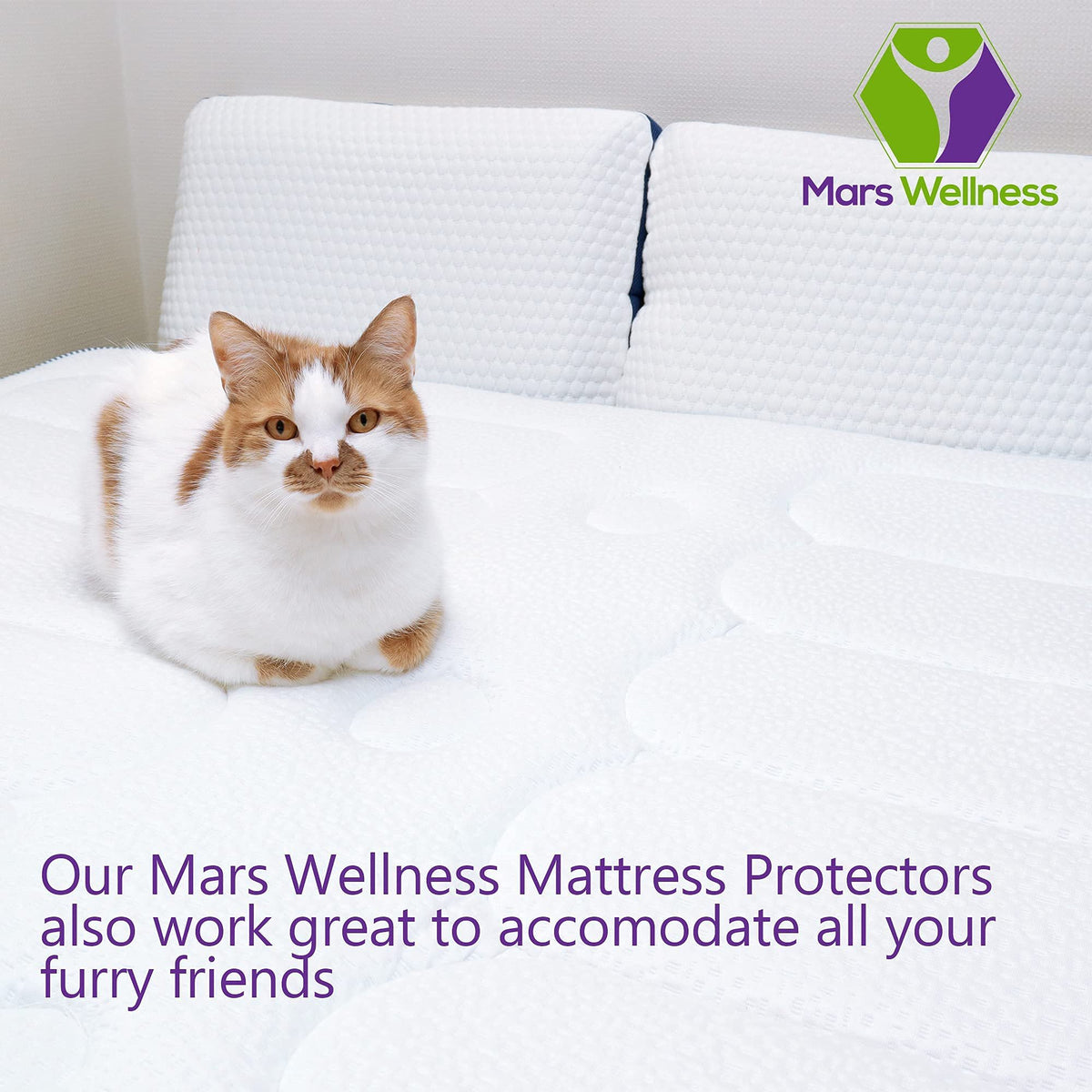 Mars Wellness Waterproof Vinyl Mattress Protector and Cover - Contoured Fitted White Mattress Cover Sheet Bulk