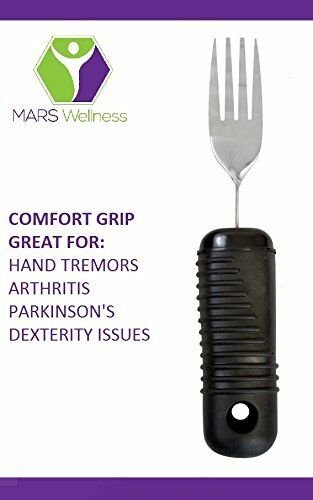 3 Piece Super Easy Grip Flatware Set - Bendable Built Up Fork, Knife, and Spoon