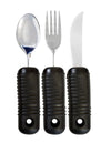 3 Piece Super Easy Grip Flatware Set - Bendable Built Up Fork, Knife, and Spoon