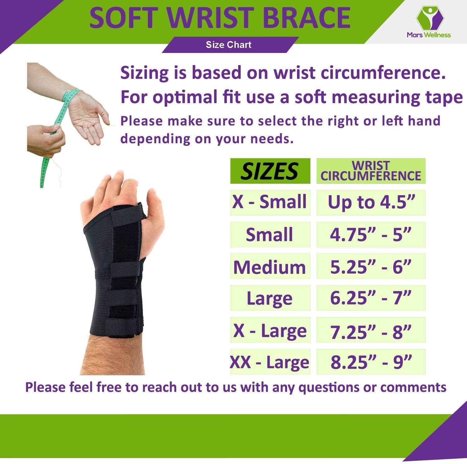 NEW Premium Custom Wrist Brace Support - With Removable Metal Splint / Stays