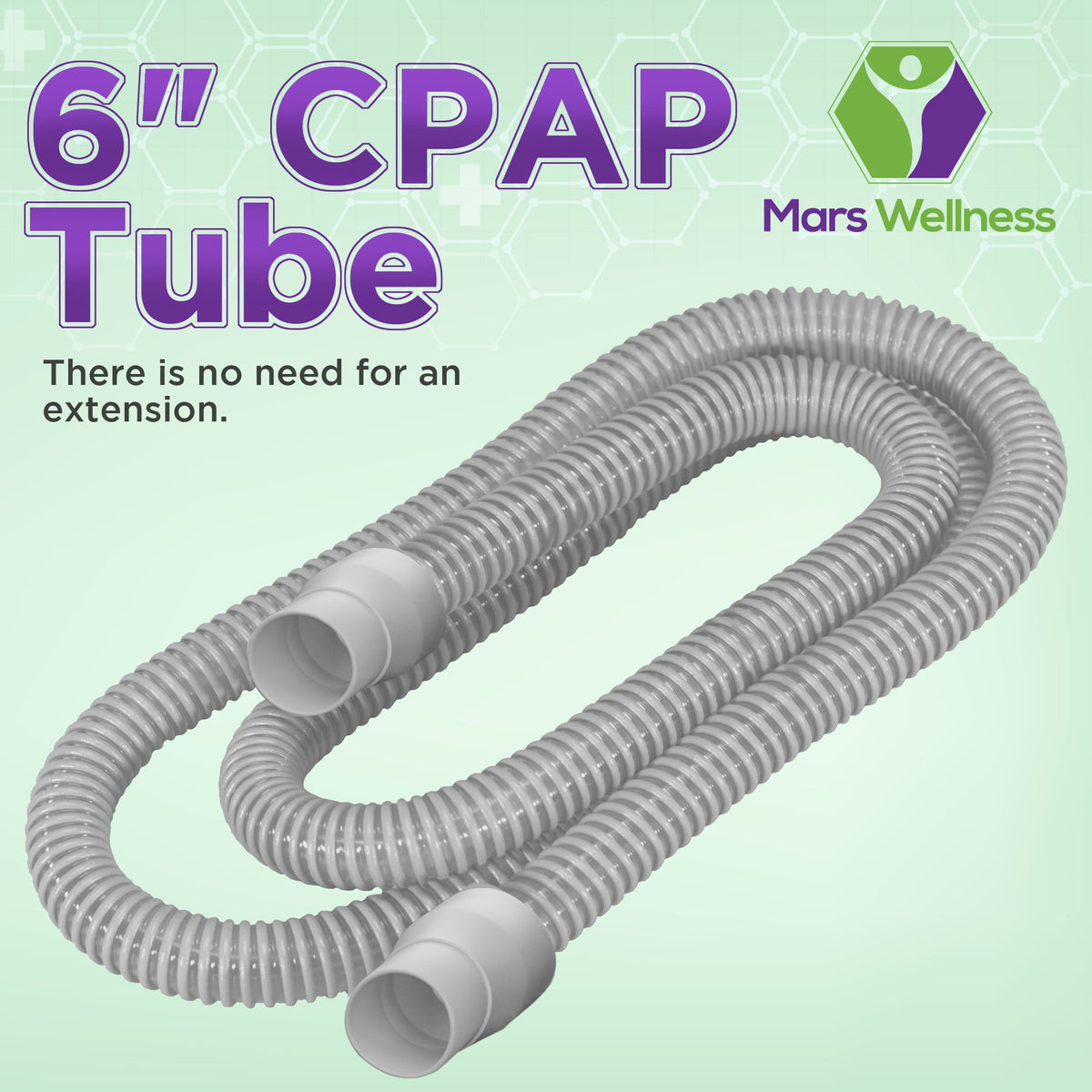 Universal 6 Foot CPAP Tubing Hose - Premium Standard 22mm CPAP Hose - Gray