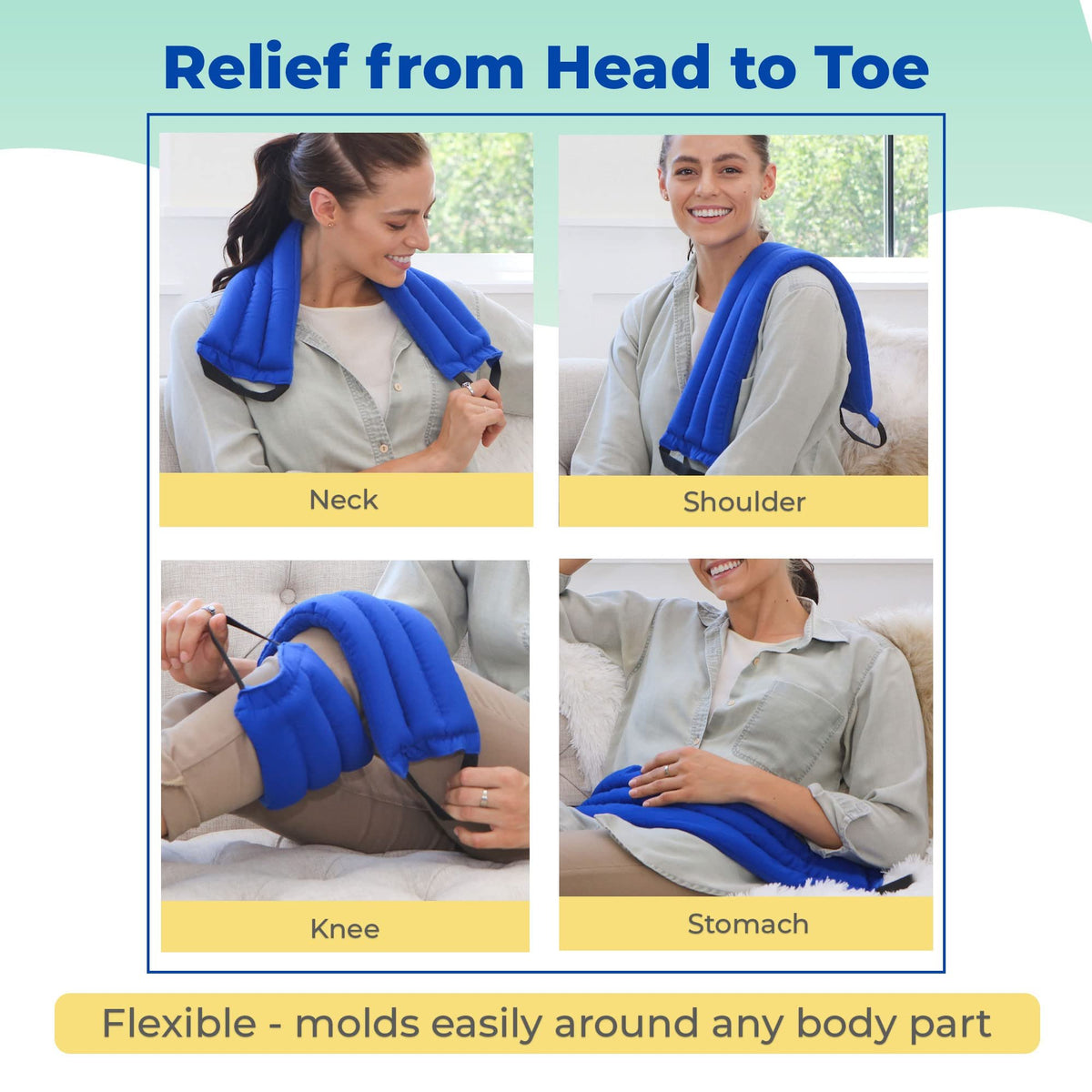 My Heating Pad - Microwavable Heating Pad for Neck and Shoulder - Moist Heat Pack for Muscles and Joints, Reusable Heating pad, Portable Heating pad, Menstrual Heating pad - 1 Heat Pack Blue