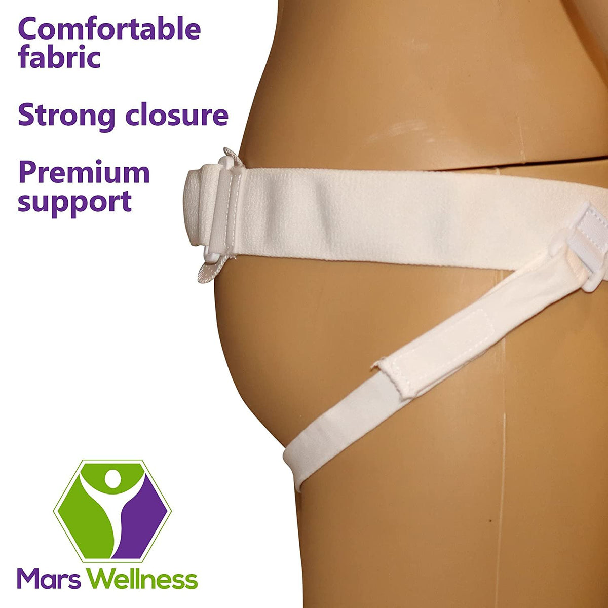 Mars Wellness Hernia Belt Support - Double or Single Hernia - Support Truss with Groin Straps - Inguinal or Sport Hernia - Surgery and Recovery Brace