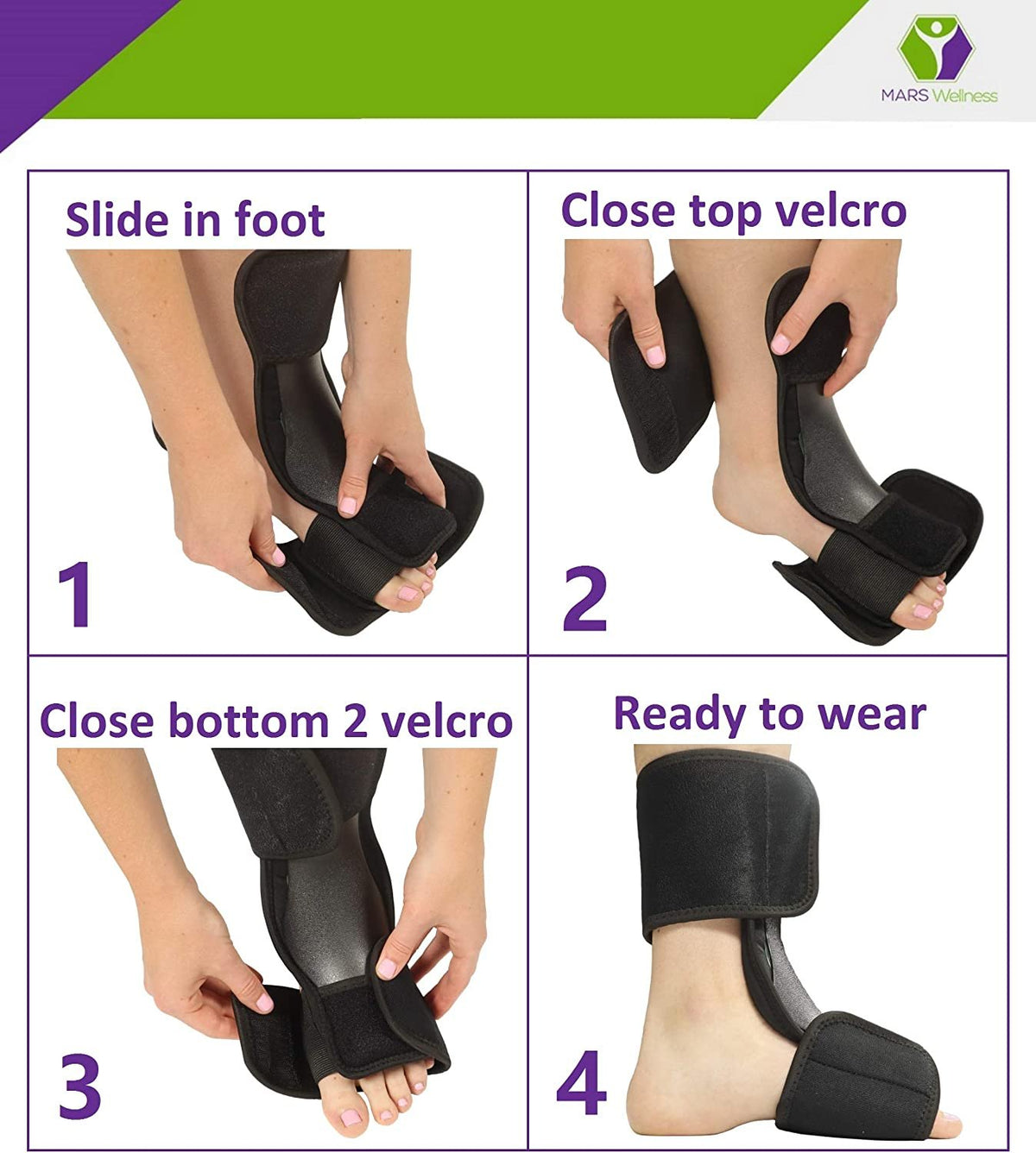 Soft Dorsal Night Splint - Breathable Design for Effective Relief from Plantar Fasciitis Pain, Heel, Arch Foot Pain, and Achilles Tendonitis