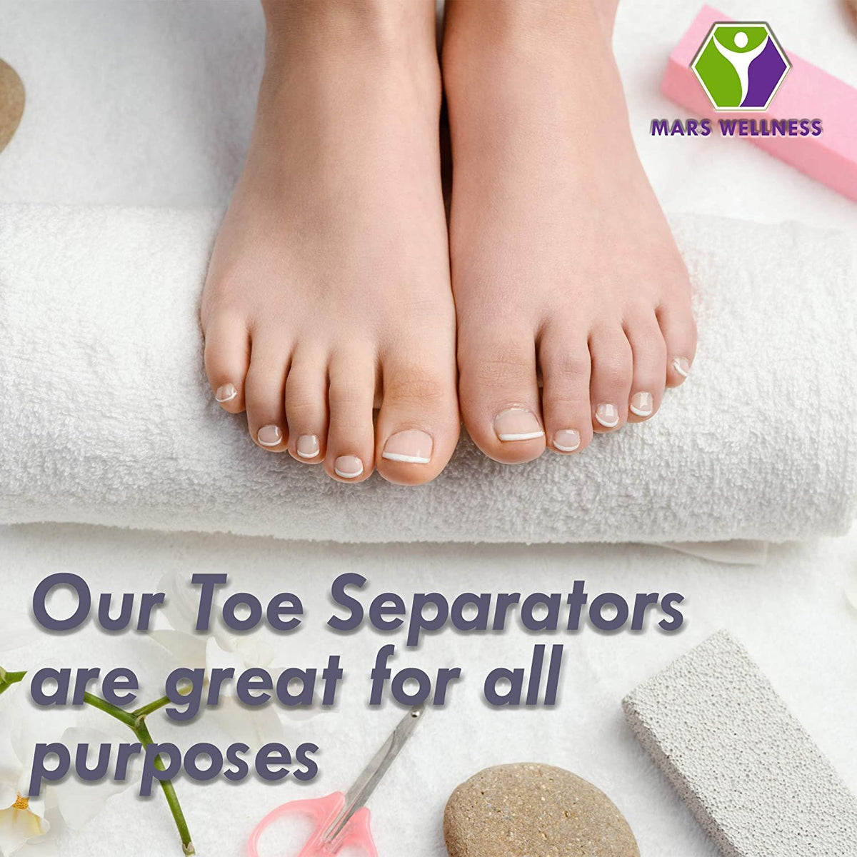 Mars Wellness Full Foam Toe Separators - Toe Spacers for Corn, Blisters, and Hammer Toe Relief - 1/4 Inch