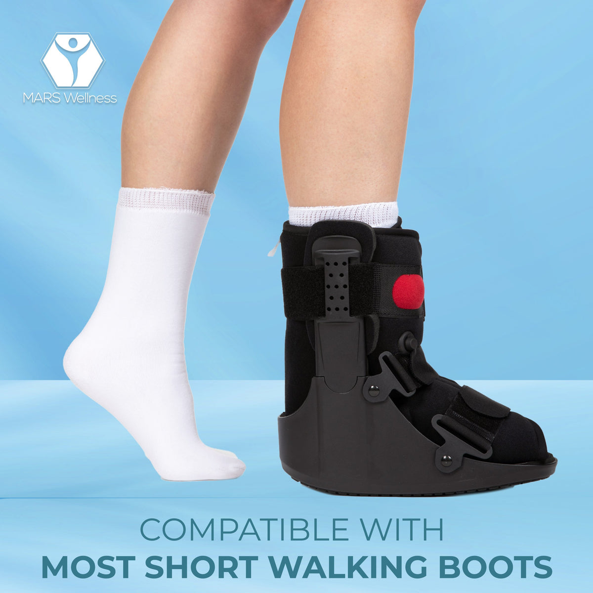 Walking Boot Sock Liner - Low Top Short Cam Walker Boot - 15 inch Sock - 1 Sock