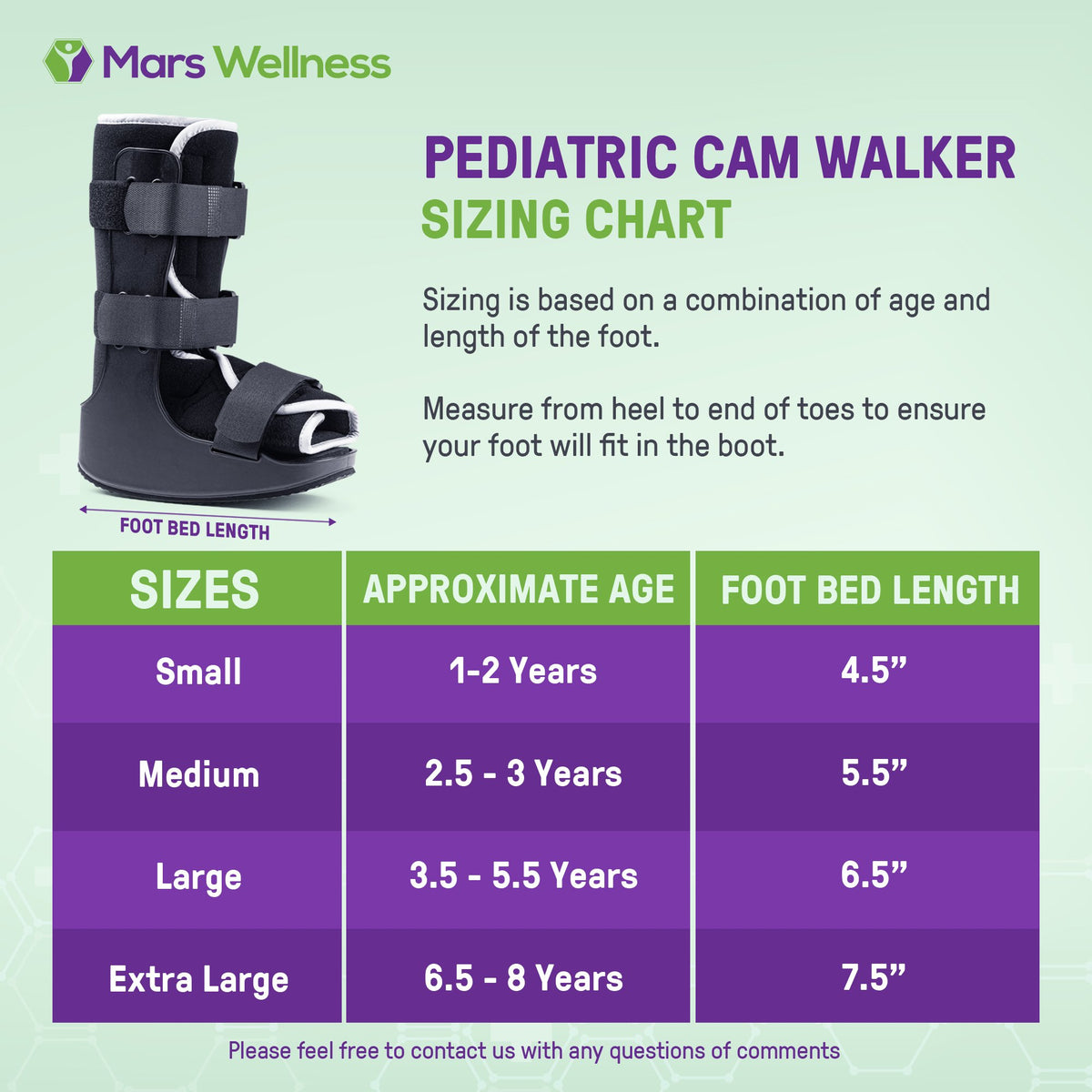 Mars Wellness Premium Pediatric Cam Walker Fracture Ankle Boot