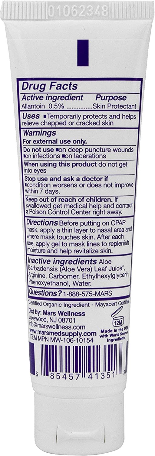 Mars Wellness CPAP Gel Skin Protectant – 1Oz Before and After CPAP Mask Sealant – Soothing and Calming CPAP Nose Mask with Premium Ingredients – Ideal for Dry, Chapped, Cracked Skin