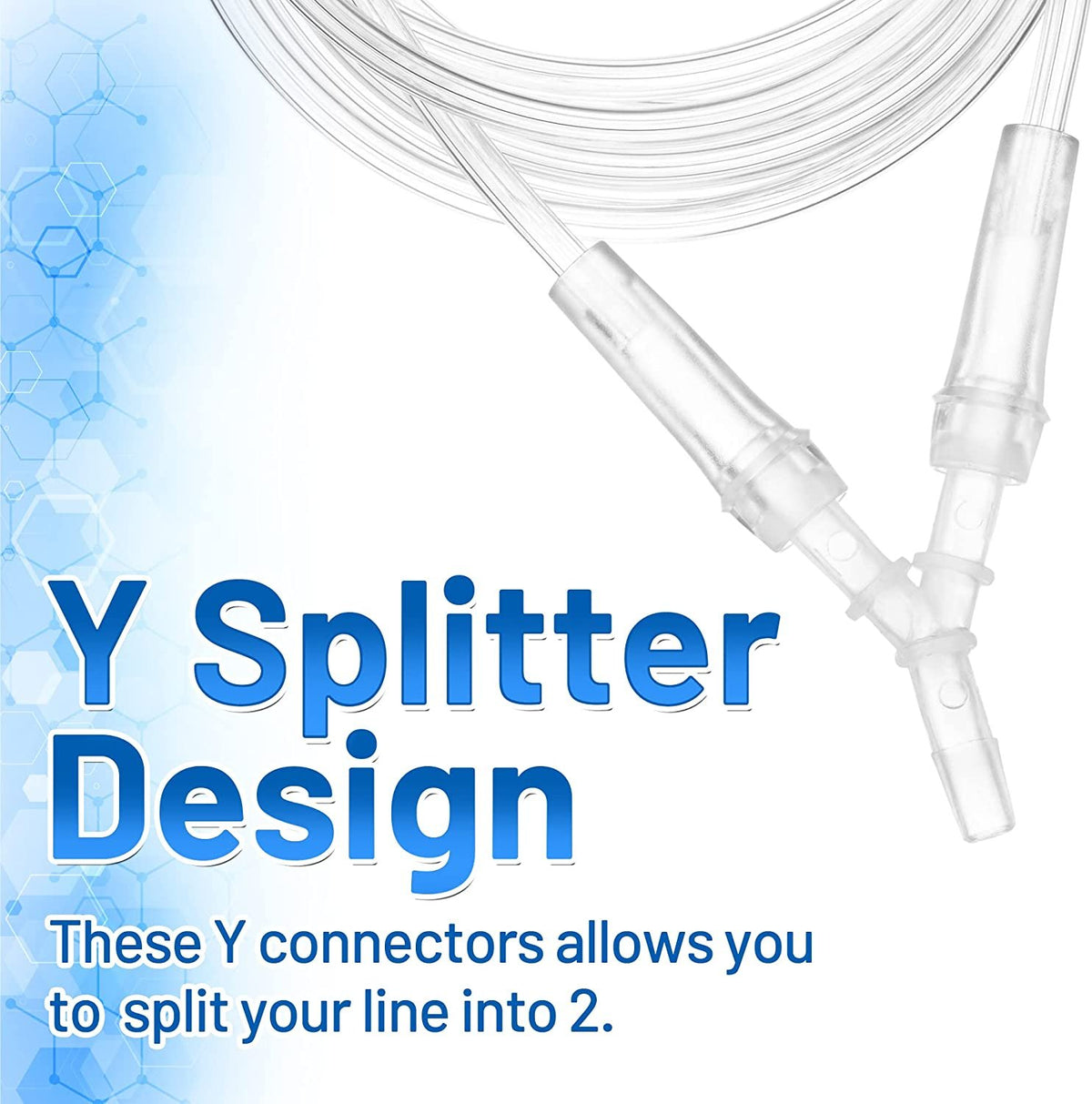 Oxygen Tubing Connectors Y Splitter - 5-Pack - Oxygen Therapy, Cannula Connector Compatible with Standard Oxygen Tubing, Ideal for Home and Medical Use