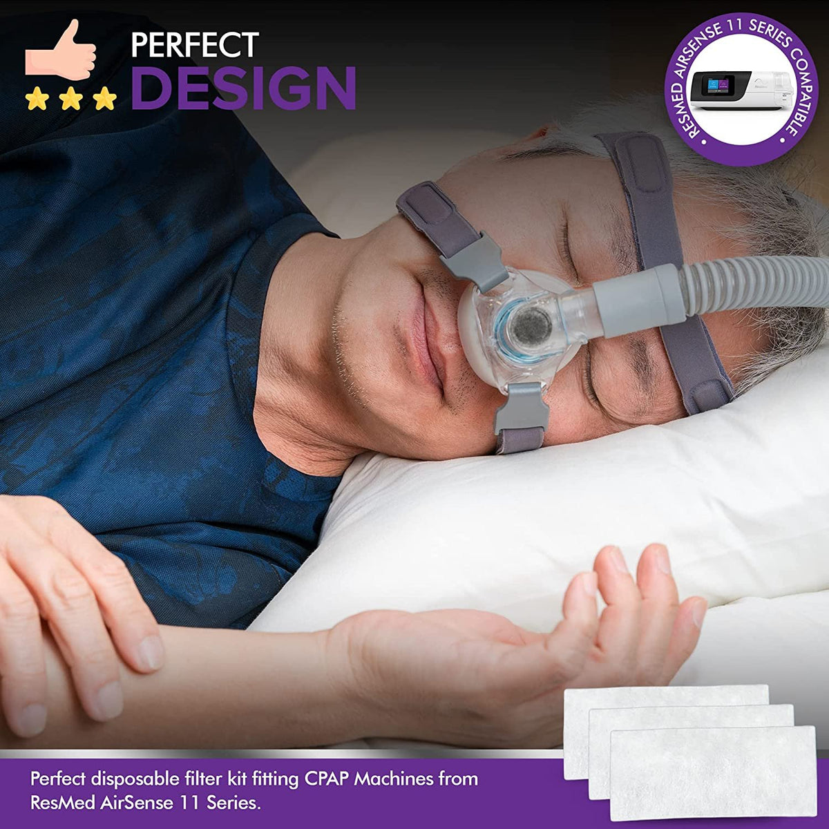 CPAP Filters for Airsense 11 from Resmed - USA Made Disposable Felt Pollen air CPAP Filter Supplies