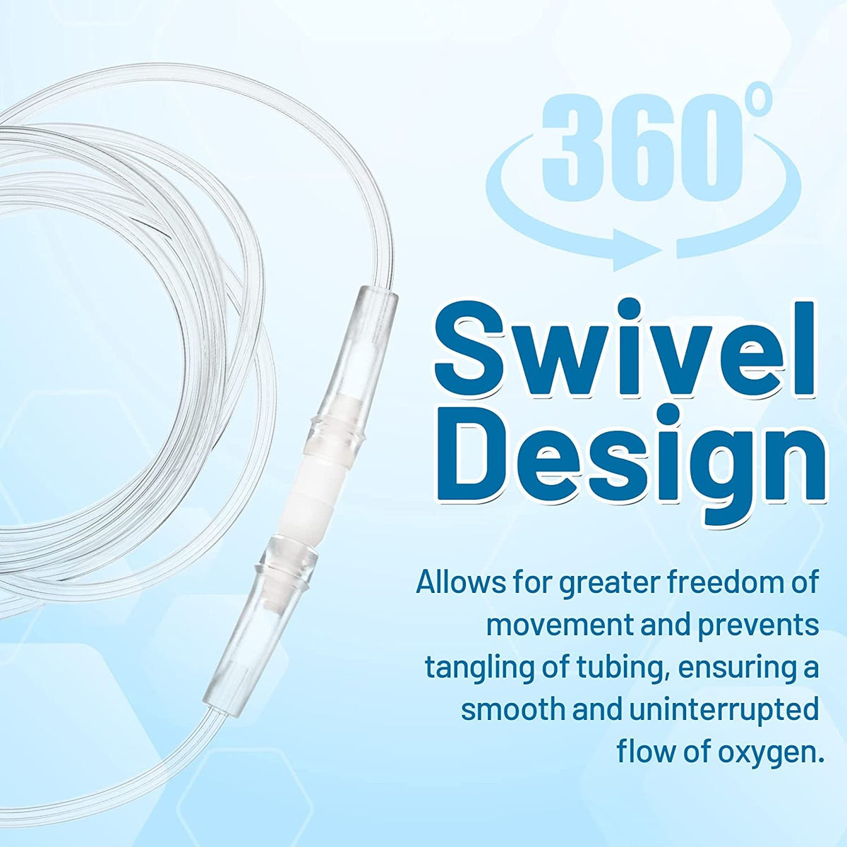 Swivel Oxygen Tubing Connectors - Oxygen Therapy, Cannula Connector Compatible with Standard Oxygen Tubing, Ideal for Home and Medical Use