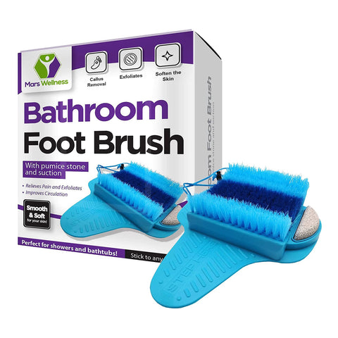 Bath Scrubber and Foot Exfoliator - Feet Scrubber Dead Skin Remover with Foot Pumice Stone