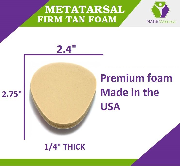 Metatarsal Firm Tan Foam Foot Pad - 1/4" Thick - Bulk 48 PAIRS