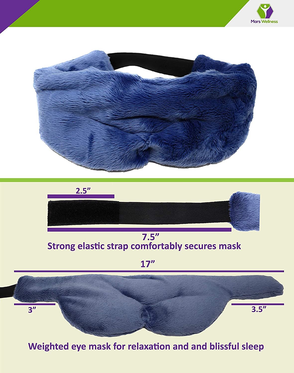 Cooling Eye Compress - Soft Blackout All Natural Aromatherapy for Relaxation, Stress and Pain Relief