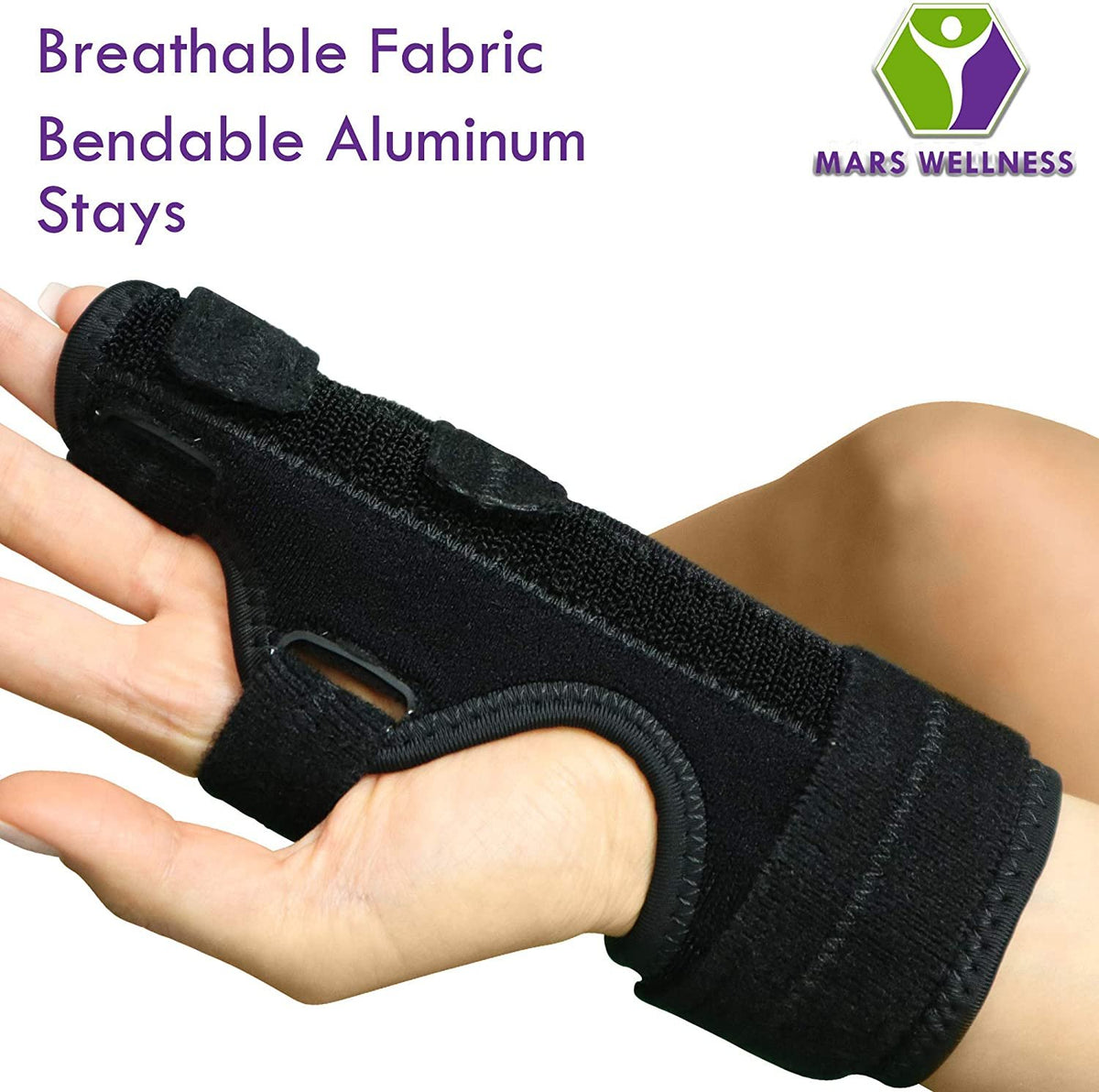 Mars Wellness Boxer Fracture Splint - 4th or 5th Metacarpal Splint Hand and Finger Brace - Broken Fingers, Wrist, Pinky and Hand Immobilizer - Large/X-Large - Mars Med Supply