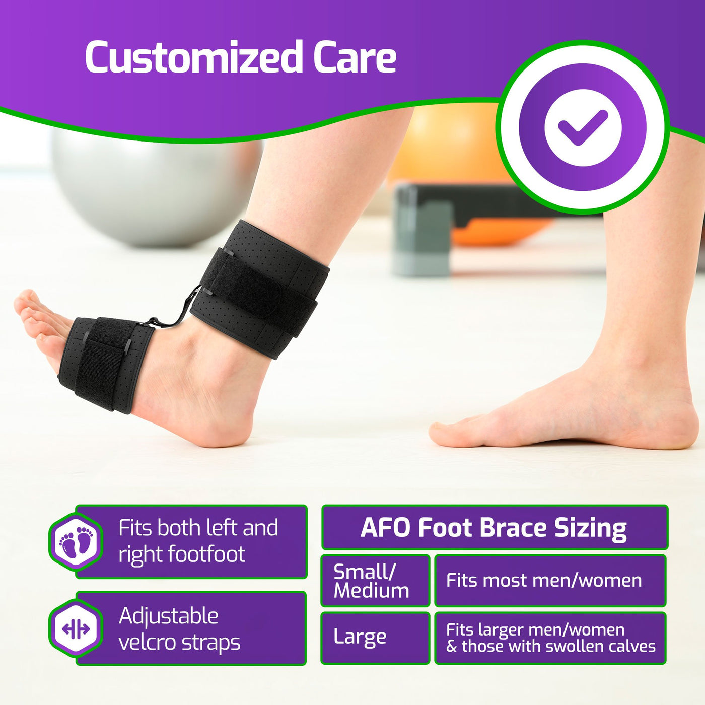 Soft AFO Drop Foot Brace  Treatment When Walking in Shoes