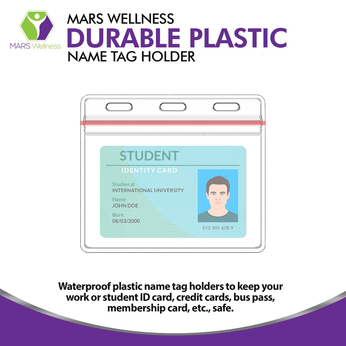 Durable Plastic Name Tag Holder - Extra Thick Immunization Card Protector - Reusable Covid Plastic Card Protector - Card Protector Waterproof - 4 x 3 Card Holder Protector