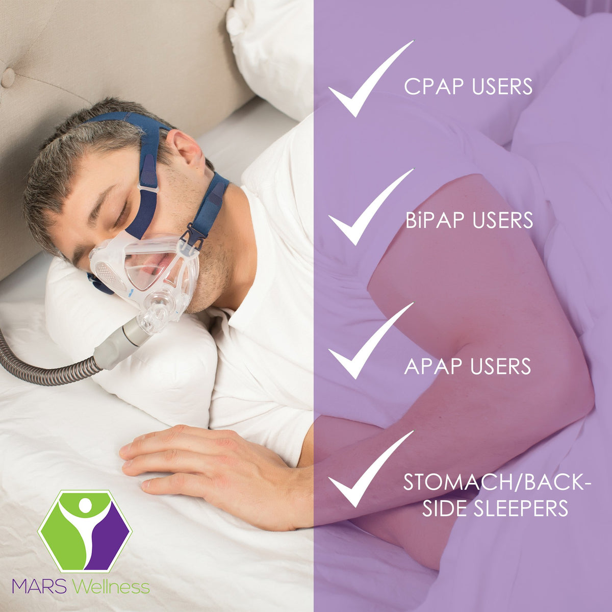 NEW Premium CPAP Pillow Side Sleepers Sleep Apnea - Memory Foam - Free Cover - Mars Med Supply