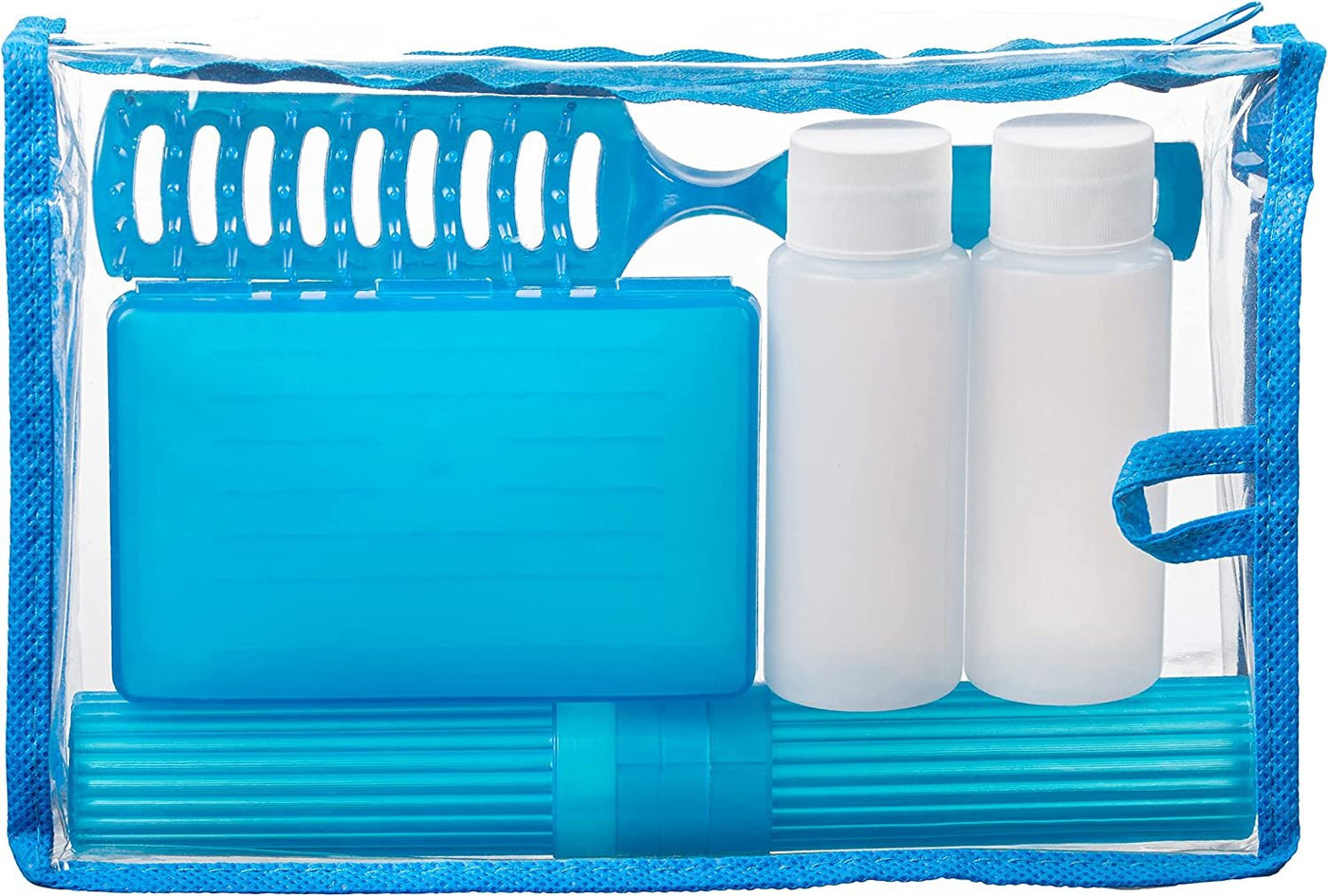 Toiletry kit with deodorant, travel toilet paper, soap, toothbrush