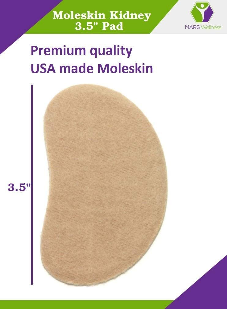 Premium Adhesive Moleskin Kidney Metatarsal Pads - 3.5" - Mars Med Supply