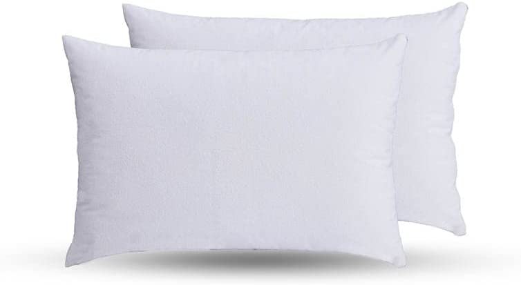 Bamboo Pillow Case Protector (Set of 2) - White Pillow Cases - Soft Cotton Pillow Protectors - Zippered Pillow Cases - Waterproof Pillow Protector - Breathable Pillow Protector