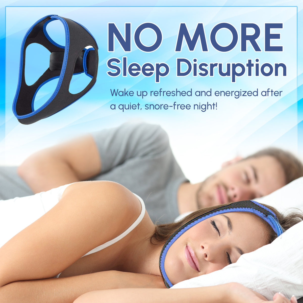 Adjustable Anti Snore Chin Strap - Effective Snoring Solution - Breathable CPAP Alternative - Unisex, Adjustable, Sleep Apnea Aid - Chin Strap for Snoring