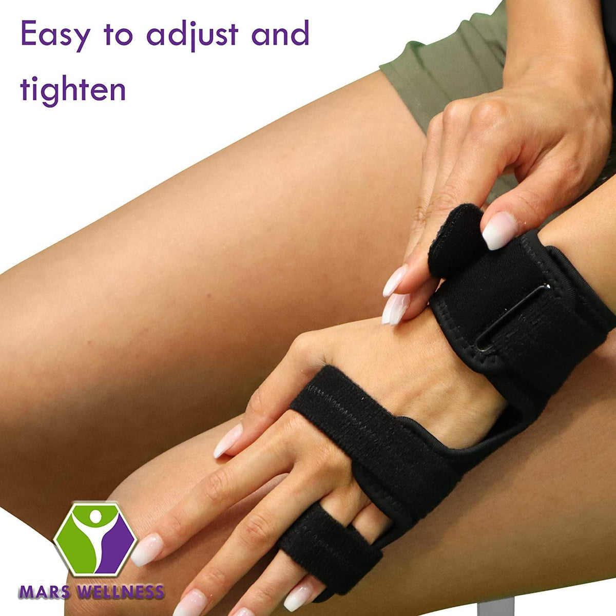 Mars Wellness Boxer Fracture Splint - 4th or 5th Metacarpal Splint Hand and Finger Brace - Broken Fingers, Wrist, Pinky and Hand Immobilizer - Large/X-Large - Mars Med Supply