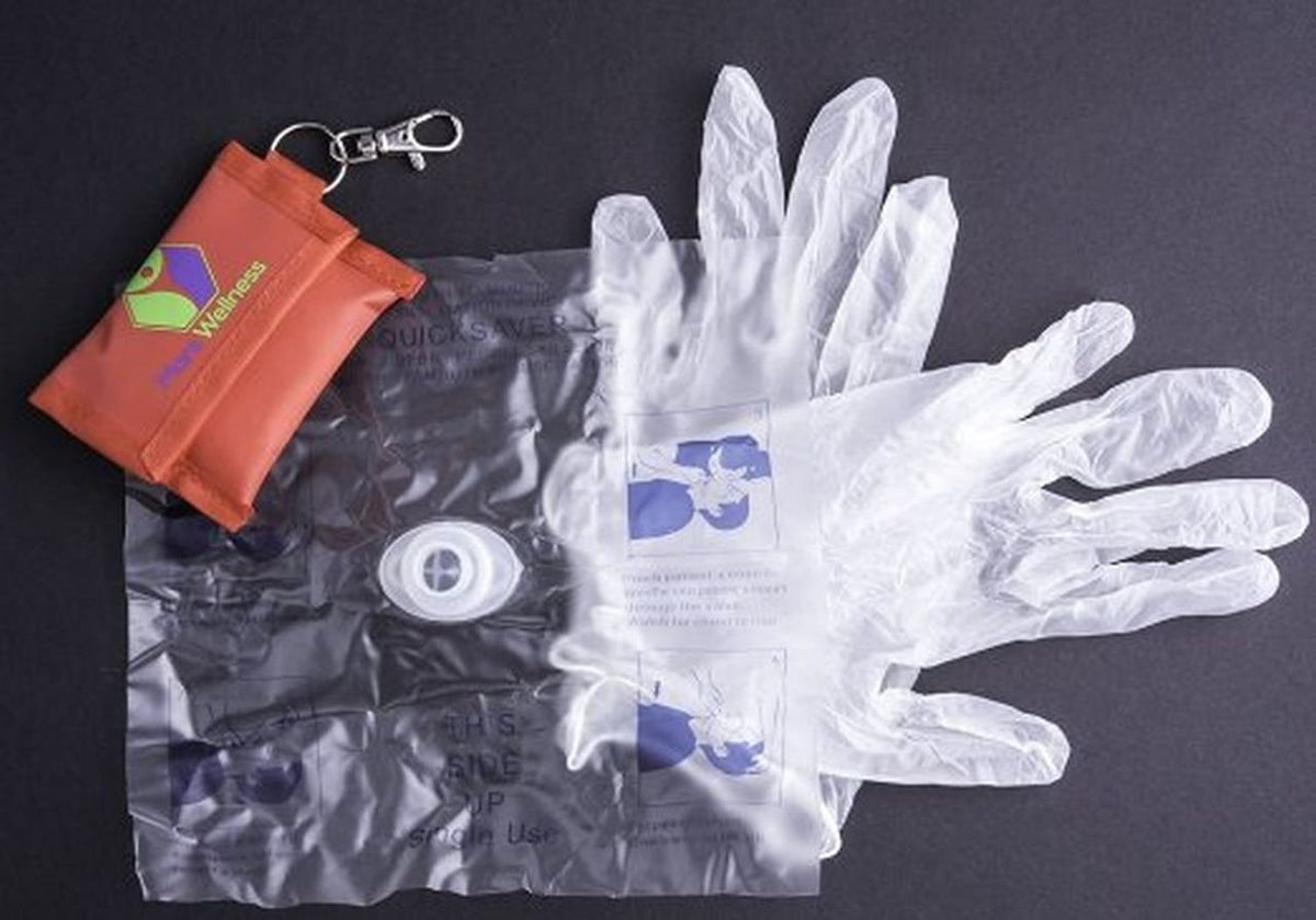 3-Pack CPR Face Mask Keychain Kit w/ Gloves-Mars Wellness - Mars Med Supply
