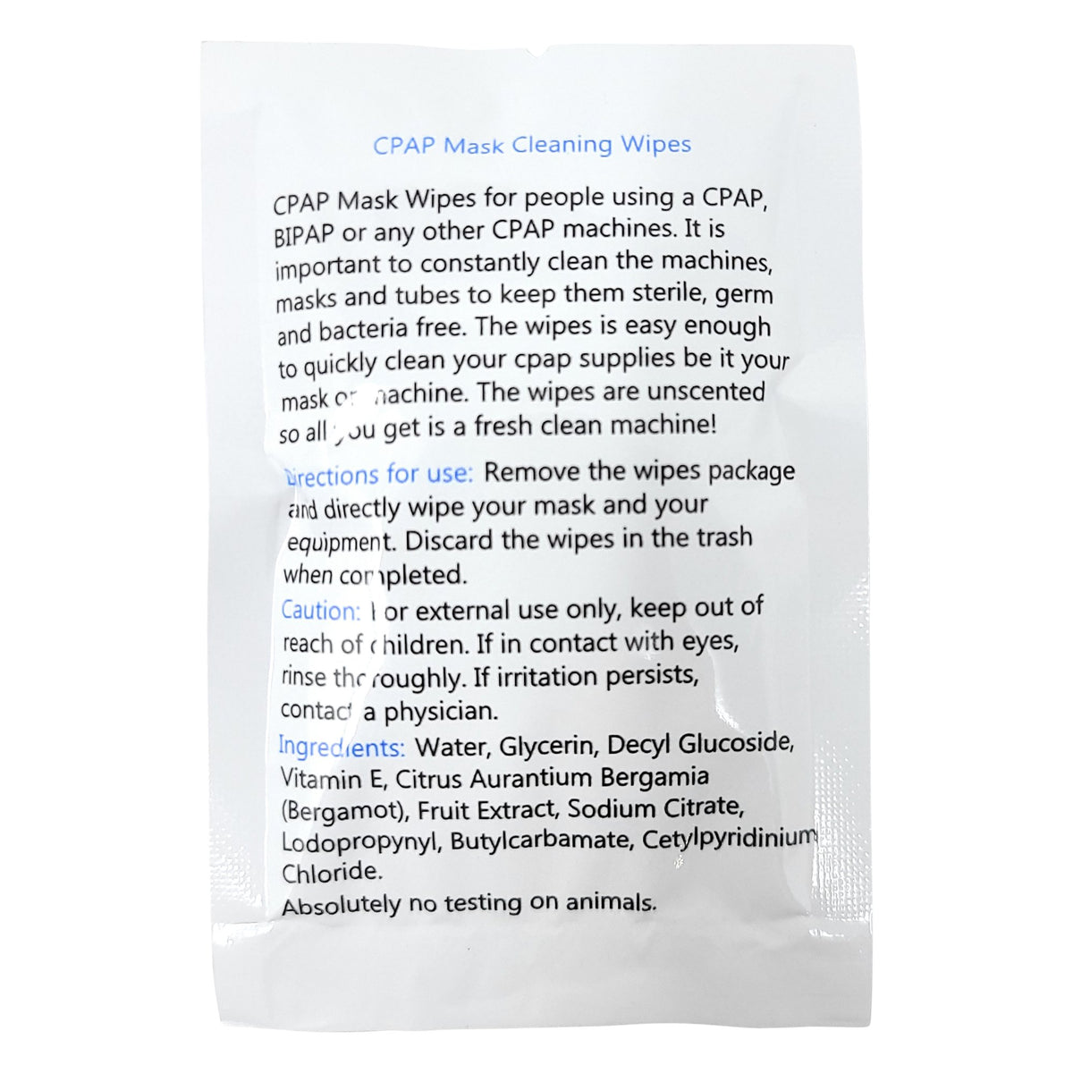 Mars Wellness CPAP Cleaning Mask Wipes - Unscented - Travel Size - CPAP Wipes - Lint Free Cleaning Wipes - 10 Wipes - Mars Med Supply
