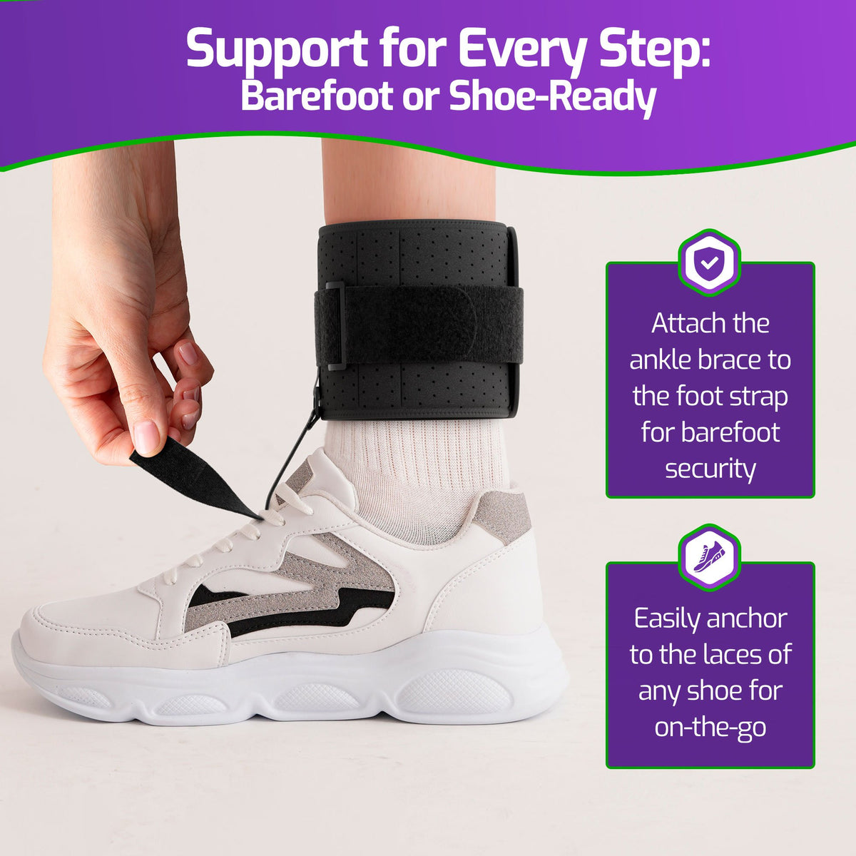 MARS WELLNESS Drop Foot Brace - AFO Splint for Foot Drop Relief and Support - Adjustable, Comfortable Foot Drop Brace Ankle Foot Orthosis