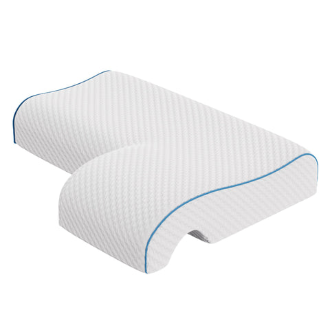Mars Wellness Memory Foam Cuddle Pillow - Ergonomic Anti Pressure Couples Pillow with Arm Hole - Great for Cuddling, Neck & Shoulder Pain, Side Sleepers