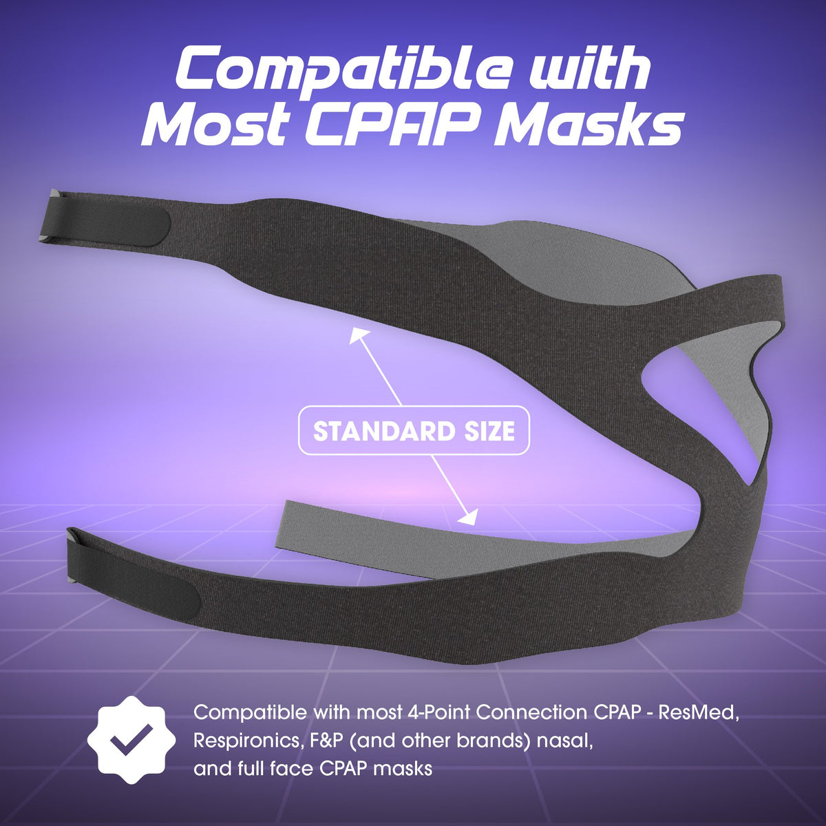 Mars Wellness Universal CPAP Headgear Strap for Full Masks - Upgraded Lightweight Ventilator Headband Made from Breathable, Non-Irritating Soft Neoprene - Mars Med Supply