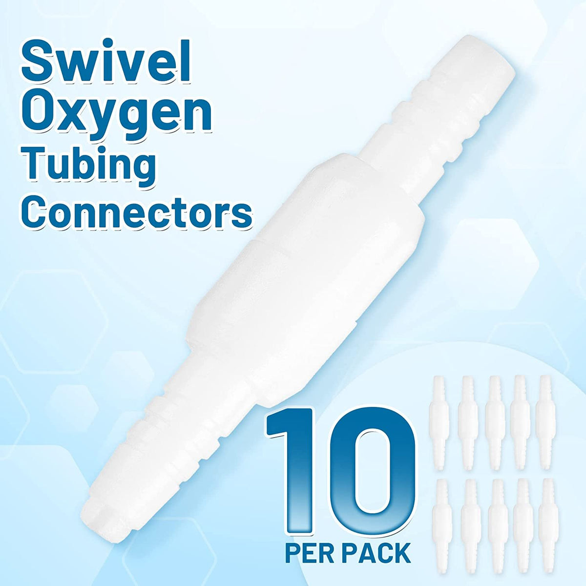Swivel Oxygen Tubing Connectors - Oxygen Therapy, Cannula Connector Compatible with Standard Oxygen Tubing, Ideal for Home and Medical Use