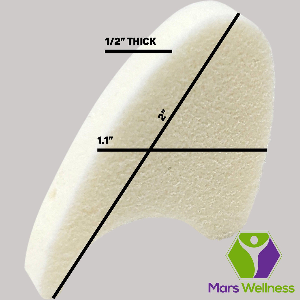 Mars Wellness Full Foam XL Toe Separators 1/2" - Toe Spacers for Corn, Blisters, and Hammer Toe Relief - Bulk Pack of 100 Toe Pads - Mars Med Supply