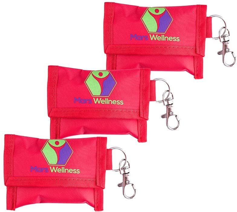MARS WELLNESS CPR Mask Key Chain Kit - One Way Valve and Face Shield M –  Mars Med Supply